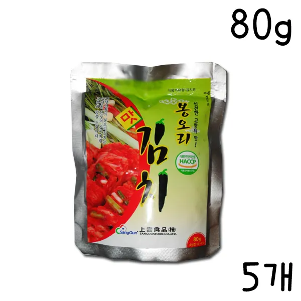 H/2/상운식품 봉오리맛김치 80g -5개/김치/소분김치, 단일상품
