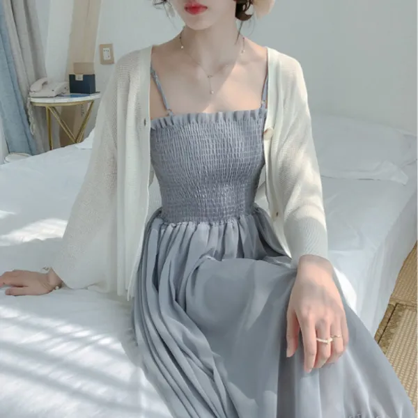 셀러지유 끈나시 슬립 젖흉악함 점프슈트 여름 작은 키 슬림핏 키커 보이는 소프트계열 코디 커버 여성 룩