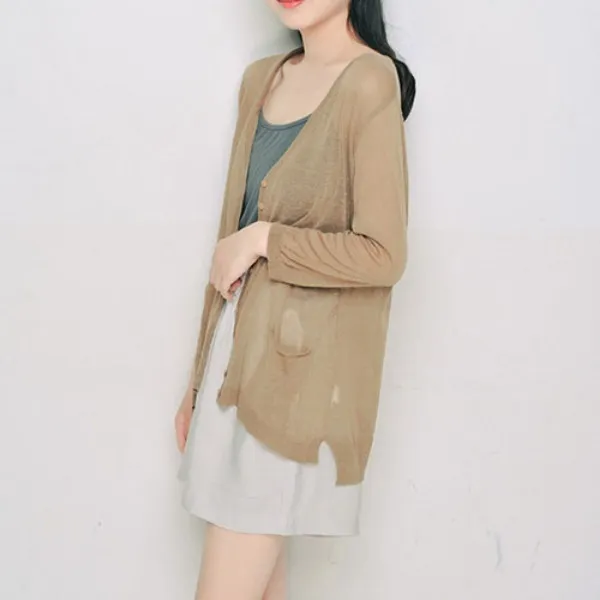 가바바 여성 린넨가디건 린넨 얇아서 시원한 데일리룩 린넨 가디건 G35611