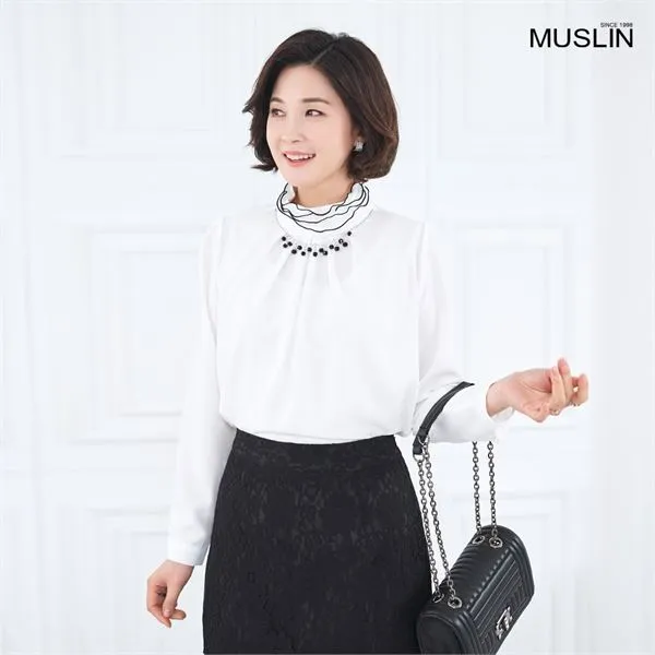 모슬린 엄마옷 쥬얼리 블라우스 Ebl003005 마담 미시옷 중년여성의류 빅사이즈