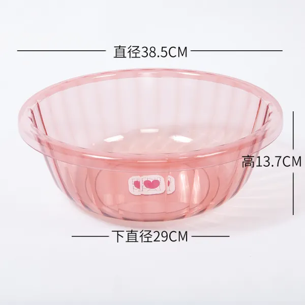 세수대 빨래대야 가정용 큰사이즈 플라스틱 투명 두꺼운 오래사용 머리를감다 발 씻는 자 기숙사, 투명 레드 큰사이즈