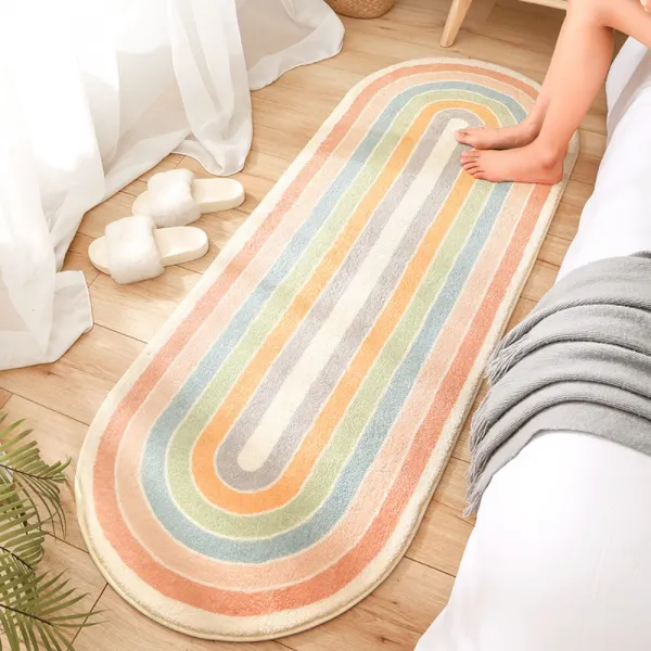 뽀송한 심플 모던 발매트 북유럽 카페트 러그 거실 침대옆 소파 바닥 긴러그 (60X180cm), A