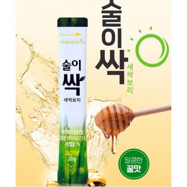 숙취해소제 술이싹 새싹보리 오리지널 꿀맛 종합비타민(2024.03.21 까지), 20gX10포 1개