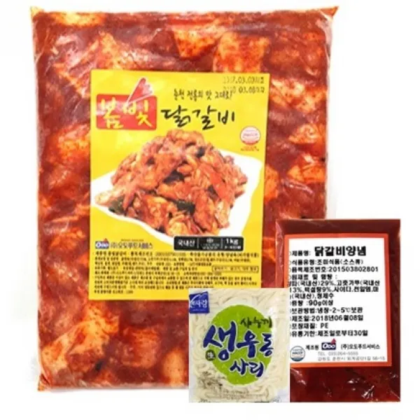 오도푸드 봄빛닭갈비1kg+소스100g+사리, 1개, 1kg