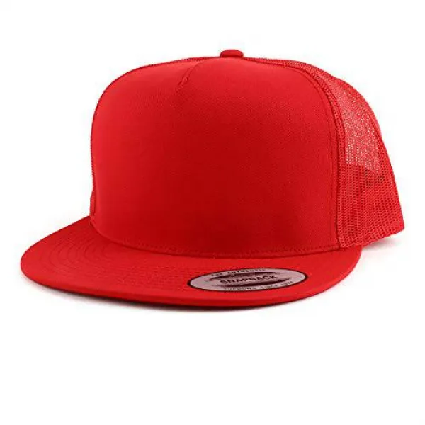 대원 Flexfit 특대 XXL 구조화 된 공백 5 패널 Flatbill Snapback 메쉬 캡