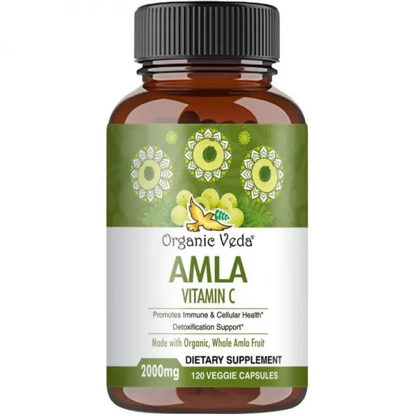 해외구매 자연유래 Veda Amla 캡슐 2000mg 비타민 C 전체 슈퍼 과일 광선 결장 비 GMO 원시 프리미엄 Amla 과일 분말 120 Veggie, 수량, 상세참조