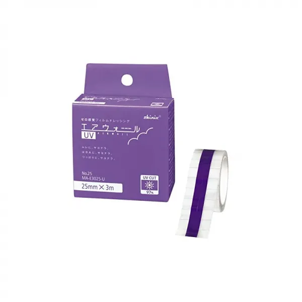 skinix 에어월 UV 약 97% UV 차단 필름 흉터 케어에 투명 극히 얇고 눈에 띄지 않음 방수 25mm × 3m 1권 MA-E3025-U