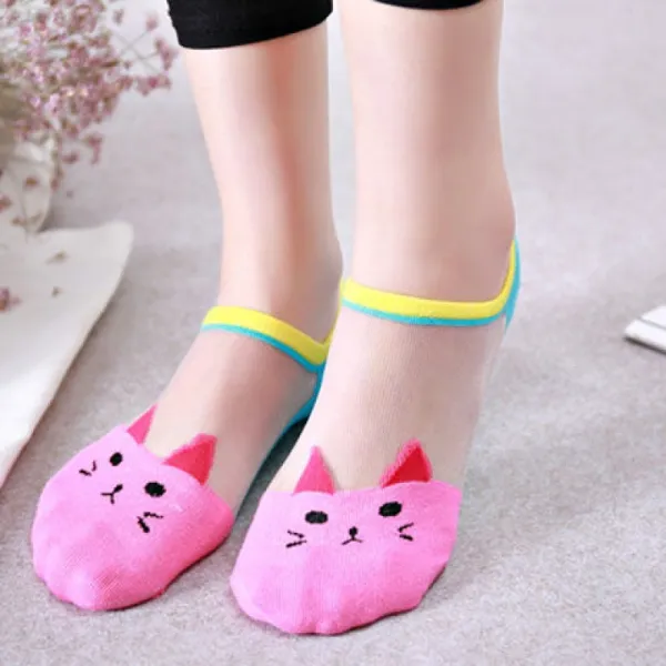 8족 팬티스타킹, 유리실 채색띠 레드 고양이 8겹