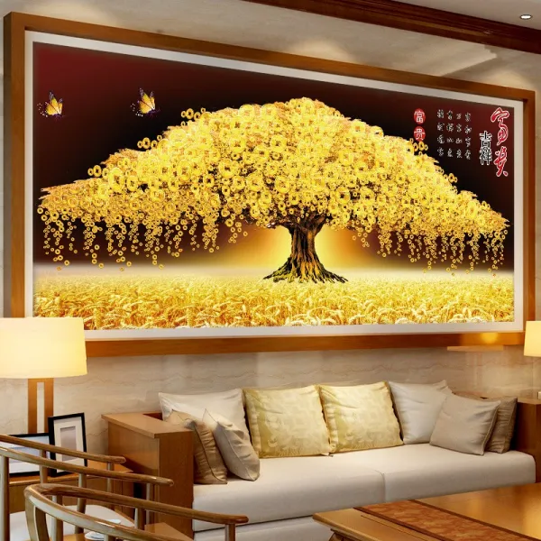 DIY 다이아몬드가 땅속에 가득하다 직접 그림 세공에 손을 대다 150*65cm, 돈나무(150*65cm)