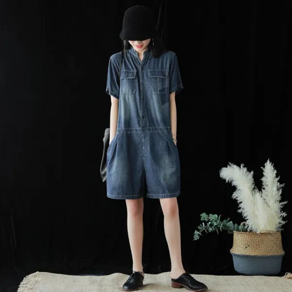 별도표기 빈티지 레트로 데님 점프슈트