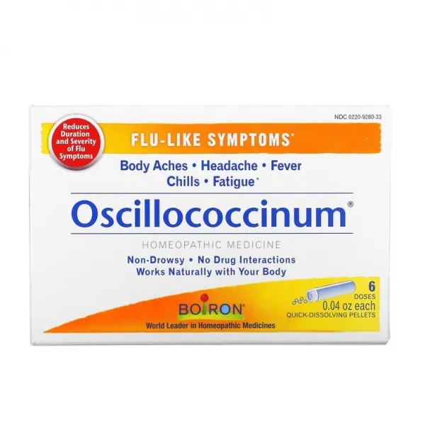 보이론 Boiron, Oscillococcinum, 독감 증상용, 6회 복용량, 각 0.04oz, 단일상품