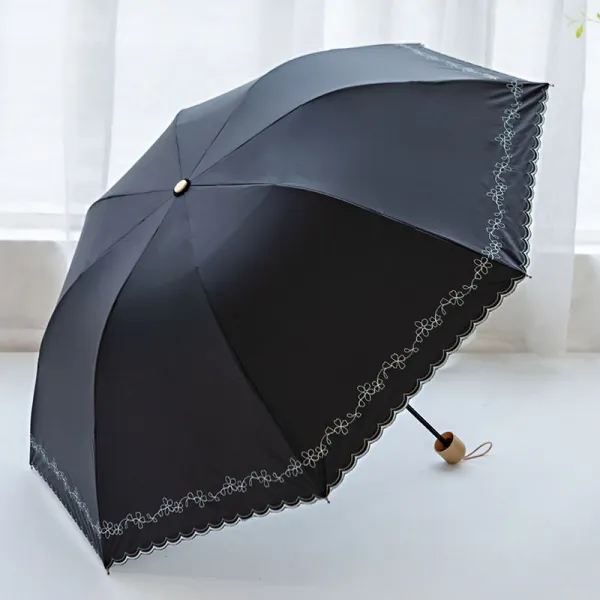 전자동 선우산 선셋 앤티크 심플 파라솔 여 자외선 차단 스마트 휴대용 투, 클래식 수동 타입 mdash블랙