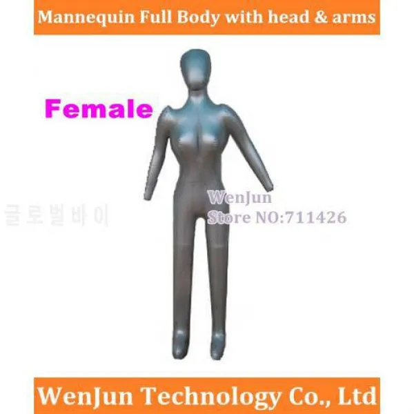 1PCS 무료 Shippig 풍선 PVC 마네킹 전신 머리와 팔 여성 마네킹 비정상적, 상세내용참조
