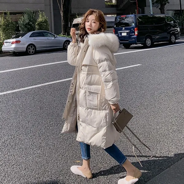 초록무역 해외배송 데일리룩 겨울패션 퍼장식 롱패딩