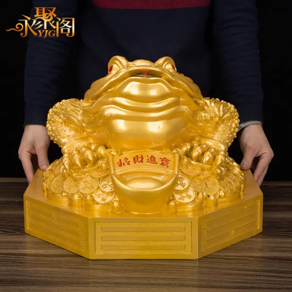 기타 풍수 두꺼비 개광소호 금두꺼비 수지 금매미 삼족 사무실 개점 선물, 팔괘금섬(1호 모조동)
