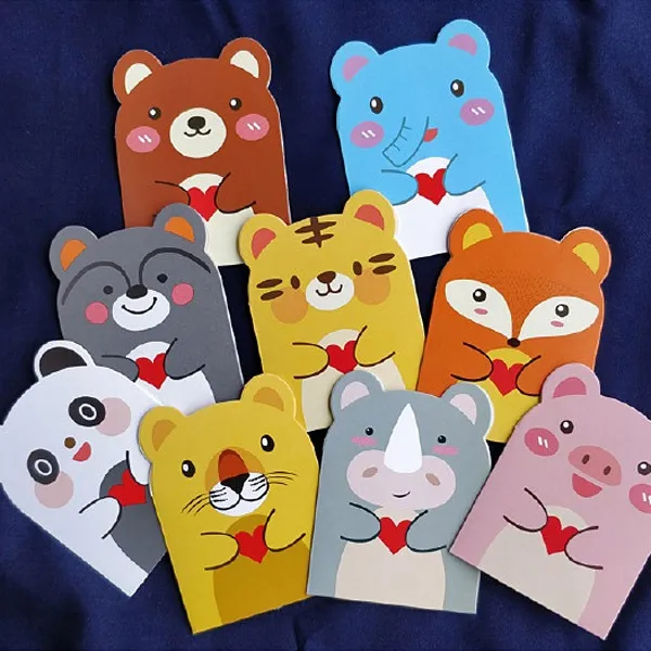동물 미니 메세지카드 봉투포함 90장세트, 90장세트