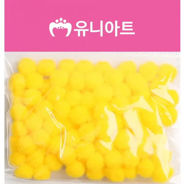 1000퐁퐁 12mm 노랑 - (뿅뿅이/솜방울/칼라솜/밤송이/만들기재료/언어/학습완구/매트/완구/육아/출산추천)