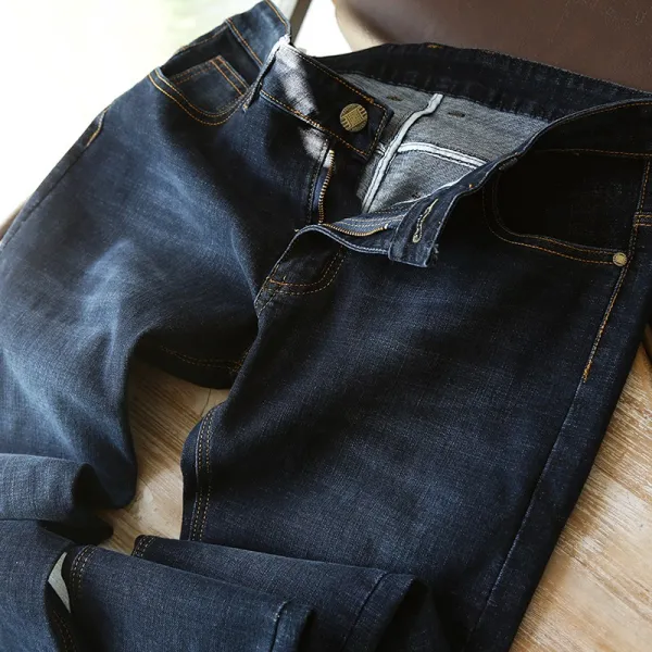 남자스판데님 쇠붙이를 몹시 좋아함 워싱 참되다 칭찬함 겨울 가을 긴바지 숓 일자 슬림청바지 2659837412