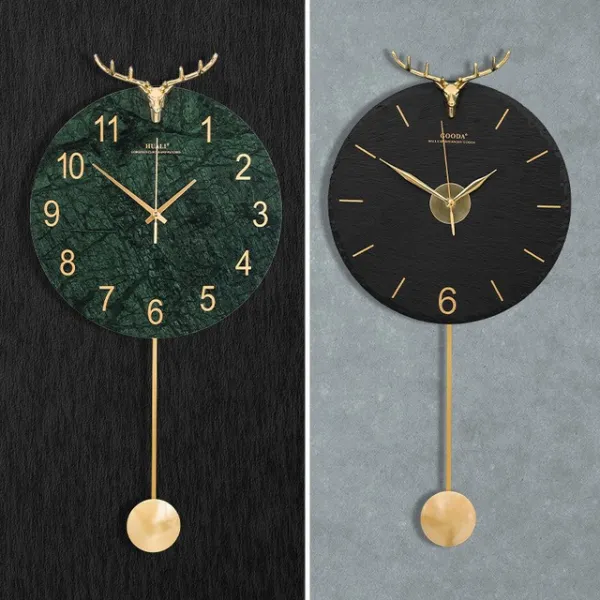 홈 인테리어 벽시계 유럽풍 B85 10 석회암구리사슴많은수의금속밸런스