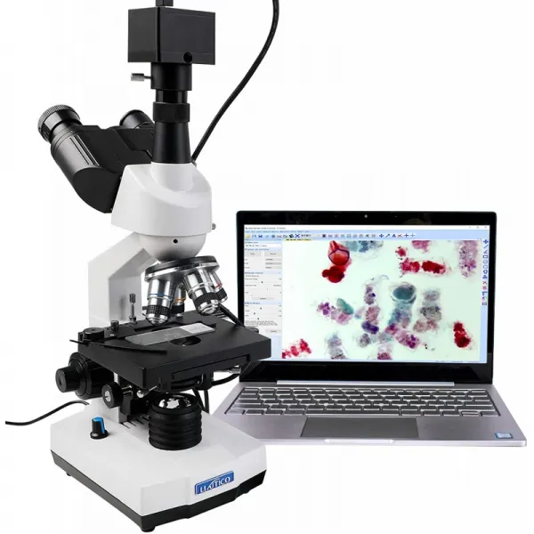 Llutico세 눈 힌지식 생물 현미경은 경쟁률 40X-2500X의 디지털 카메라 고성능 세 눈 생물 현미경으로 50