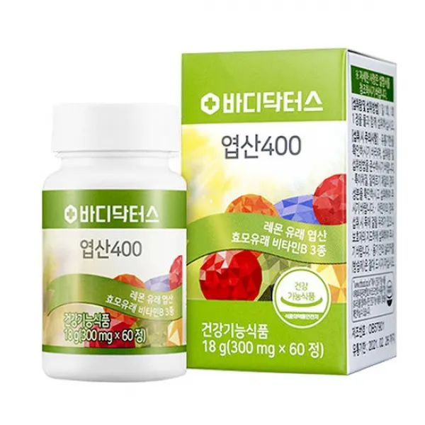 [바디닥터스] 엽산400 60정, 상세설명 참조, 엽산400 300mg x 60정