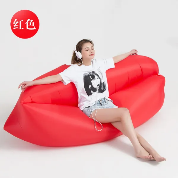 1인용에어쇼파 야외 셀럽 편리한 에어쇼파 에어침대 매트싱글 누울수있는의자 휴대용 캠프 브레이크타임 뮤직 부분적인 소파, T01-빨간색 업그레이드형수납파우치