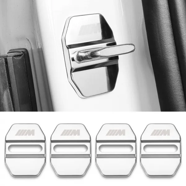 Bmw 3계 5계 1계 7계 X1x3x4x5x6 스테인레스강 도어 잠금 커버 녹 방지 장식 화이트골드 타입 M2피스