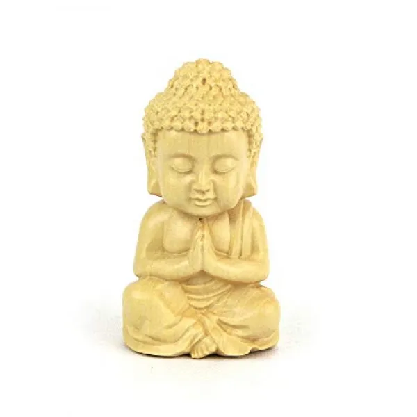 쿠 리타 목조 불상 브랜드 [여래】 미니붓타 (합장) 守り本尊 (총 높이 6.5cm 폭 4cm 깊이 3cm) 물 회양목 제 고급 목각 18341