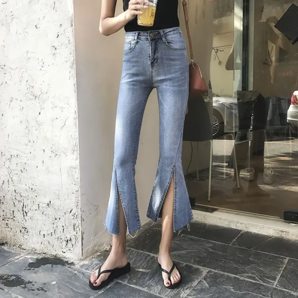 머머다 머머다 여성 봄 스판 부츠컷 청바지 데님팬츠 빅사이즈10 Lyj10 587312681642