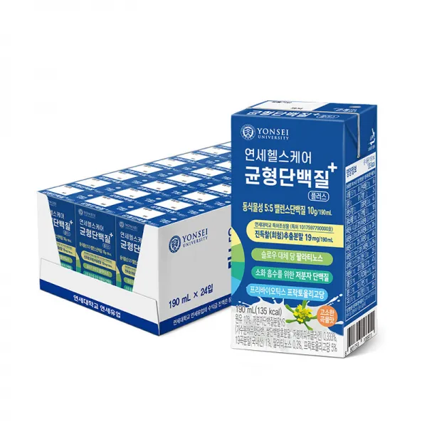 공식판매처 연세헬스케어 진득찰단백질 5:5 동식물성 단백질 190ml, 24개입