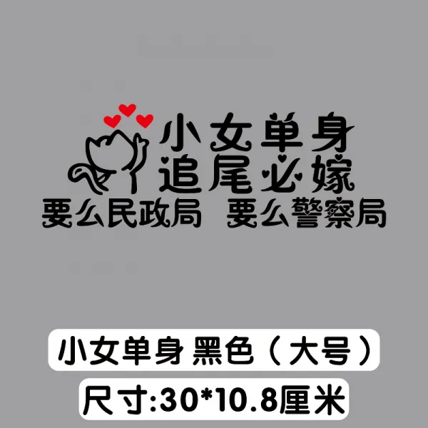 에스앤피 나이 먹은 것이다 여성 추돌 시집가다 차량용 장가들다 자동차 젊은남자 소녀 독신자 정국, 소녀 독신 블랙 （큰사이즈 라지 ）