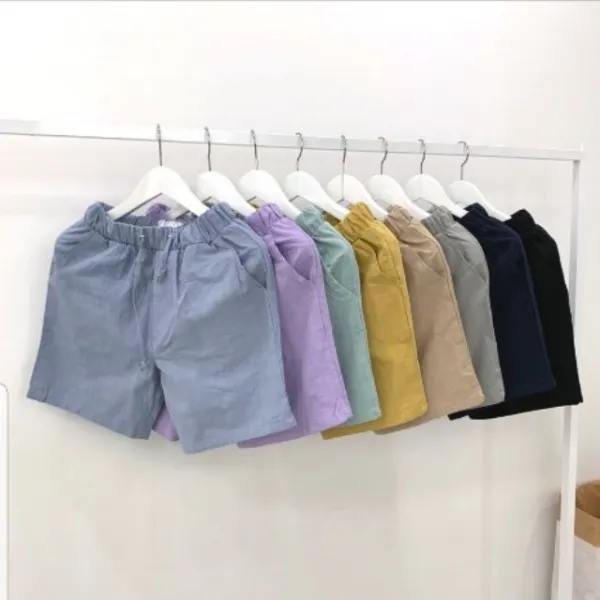 까리맨 [이]바이오 린넨 밴딩반바지(8color), 보라