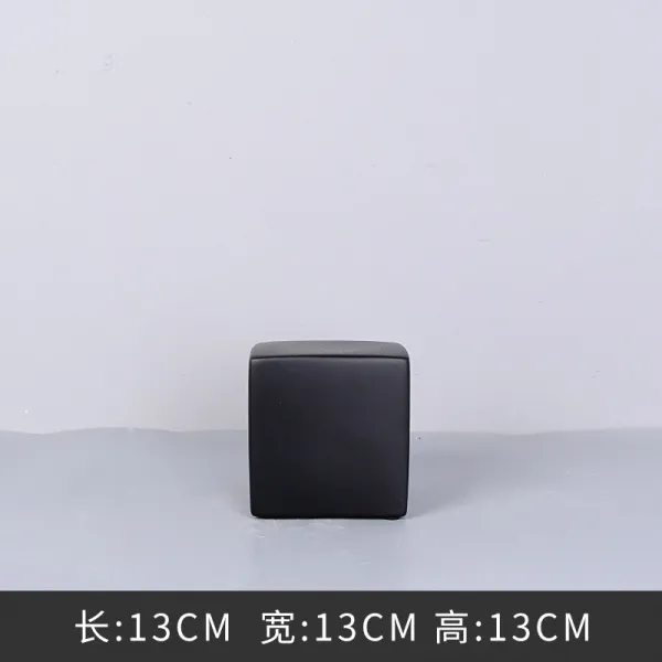 바이크영 블랙 매트 기하학적 거실 인테리어 북유럽 도자기 모던 심플 홈 장식품 메이커 직매, 5블랙 정방 체