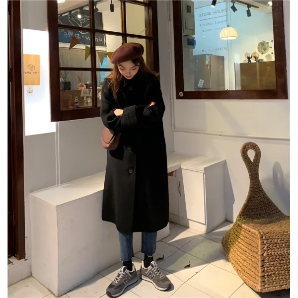 Yx Shop 겨울 여성 롱 코트 아우터 오버사이즈 A0040