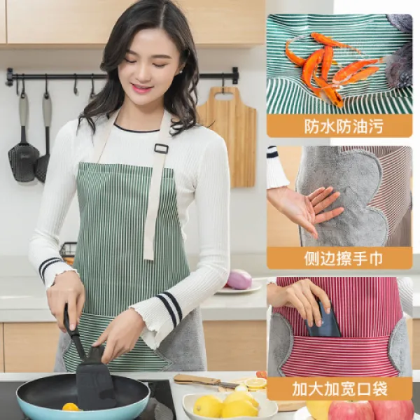 앞치마 일본식 방수 방유는 손 앞치마를 닦을 수 있고 패션가정 가사 내구직, 단일옵션, 옵션1