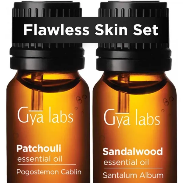 파출 리 오일 & 샌달 우드 에센셜 오일-Gya Labs 부드럽고 유연한 피부 관리를위한 완벽한 피부 세트-100 % 순수 치료 등급 에, 단일옵션