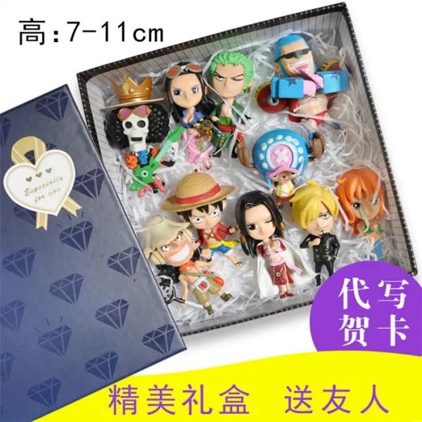 ONEPIECE 길잡이 바 핸드메이드 피규어 모델 Q판 路솔론 바 소품 인형전세트, 오버나이트 흑인 9종 밴드 베이스