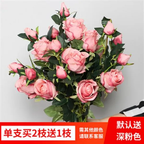 조화 불가리아 장미 모조화 빈티지 유럽식 거실 장식, 21 흰색 꽃병+연분 10개