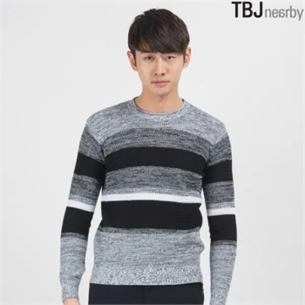 Tbj 남성 제기장 라운드 스트라이프 풀오버 T161kt130p