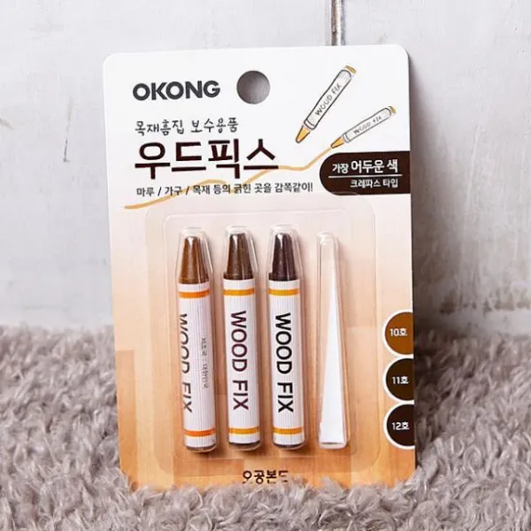 와와마트 목재흠집 보수용품 어두운색 크레파스 우드픽스 우드스틱