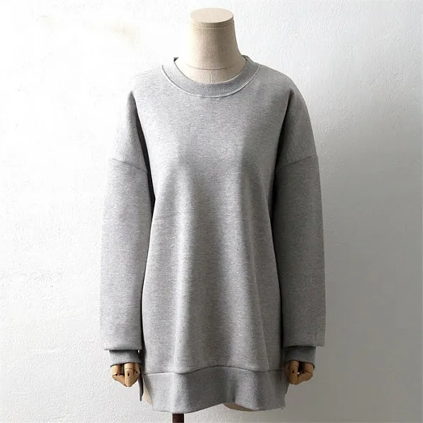 시드마켓 Sidmarket 베이직 트임 무지 기모 맨투맨 19db28a 빅사이즈 여성 3644617 