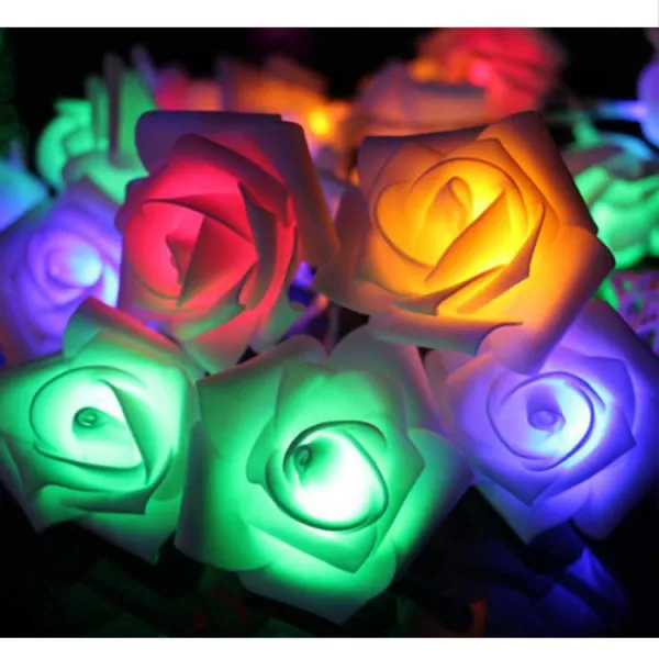 장미꽃 LED 라이트 기념일 조명 장식용 크리스마스LED 인테리어 무드등, 로즈LED라이트 로맨틱 조명