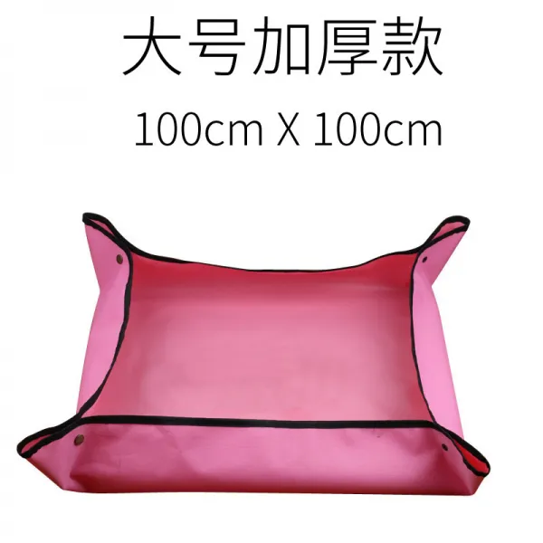 Pe 바닥 매트 홈 원예 재배 유출방지 흙 조작 다육 초록 식이 교체 분 대야 흙무침 발코니 방수 두꺼운 핑크 100x100cm