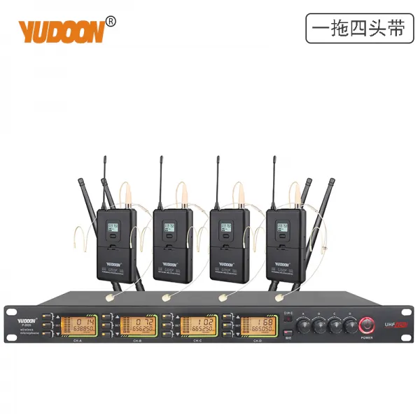 무선마이크 YUDOON P2020무선 회의 마이크 1개로4개 U단과 무대 연기 결혼, T04-네갈래 해드셋