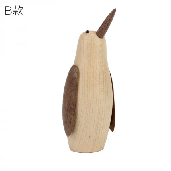 덴마크어 북유럽 나무인형 장식품 원숭이등 동물 공예 나무 제품 집들이 선물 홈인테리어, 펭귄 B11cm 높이