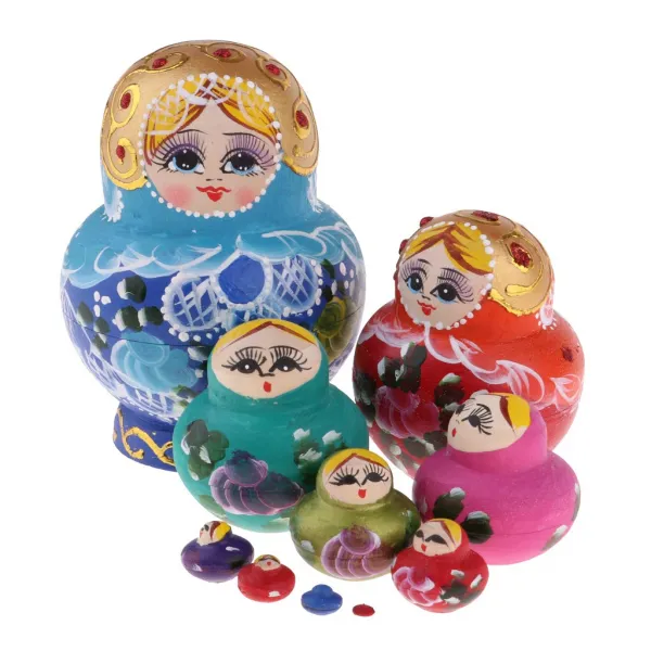STK반음계 10 조각 나무 Babushka 러시아어 중첩 인형 핸드 페인트 선물