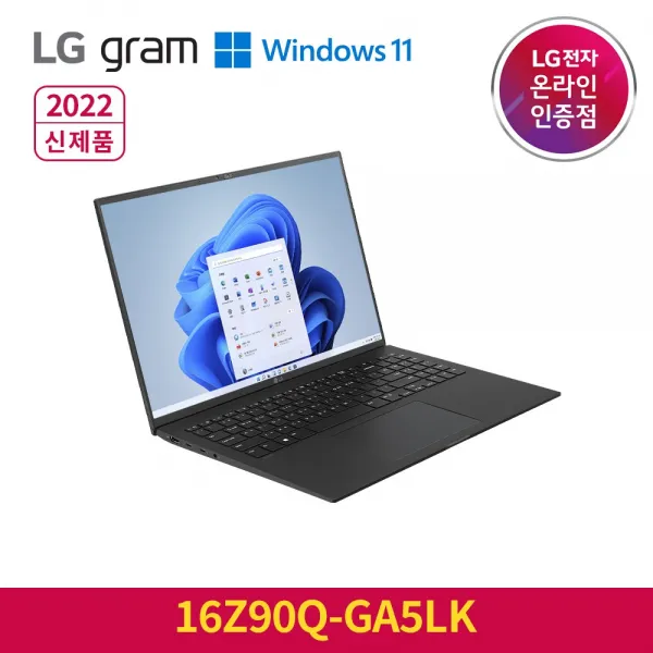 2022 LG전자 그램 16Z90Q-GA5LK (40.6cm 인텔12세대 앨더레이크 CPU NVMe 256GB 16GB), WIN11HOME, 16GB, 코어 i5, 블랙