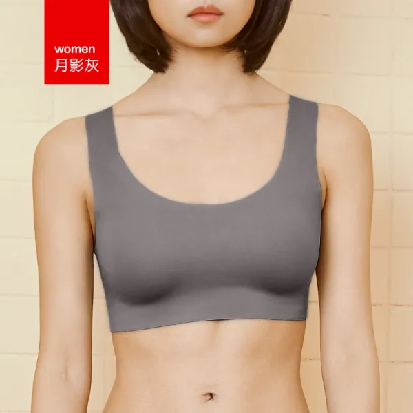 바디영 무지 레드 콩 브래지어 여자 헴라인 노와이어 캡 포함 대흉 보여 숏 수면 트레이닝조끼 양식 브라 속옷