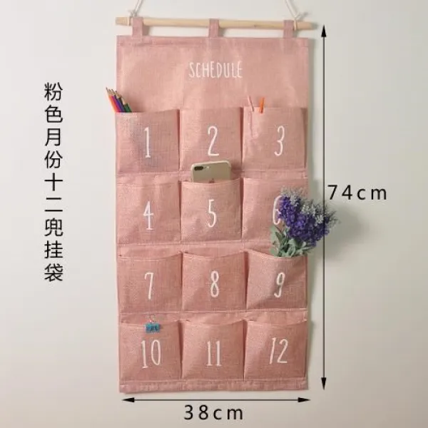 블루투스헤드셋 수납 문위에 캐비닛 매달림 벽걸이 주머니 포켓 문뒤, T01-증정붙이는고리, C12-핑크 월분 십이 자루를 싸다-60R