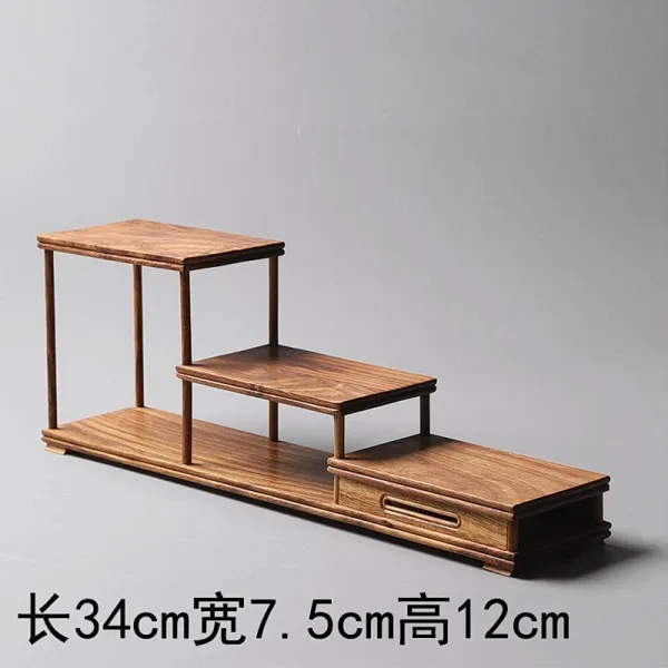 이자와티팟 자사호 A스윙 놓아 두다 원목 화리다 빈티지 받침대 궁푸차 구 진열장 다관 수납 수반 전시대 4214394697, 소형 빈티지 받침대 (화리다 )차츰차